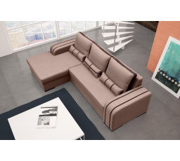 Rohová sedacia súprava Perry L sv.hnedá/tm.hnedá