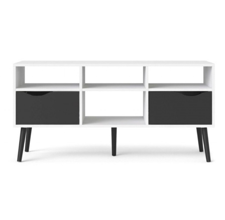 TV komoda RETRO 391, Biela/Čierna TV komoda RETRO 391, Biela/Čierna