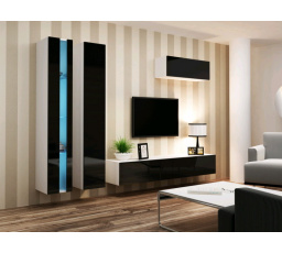 Obývacia stena VIGO NEW 1 - bielo-čierna