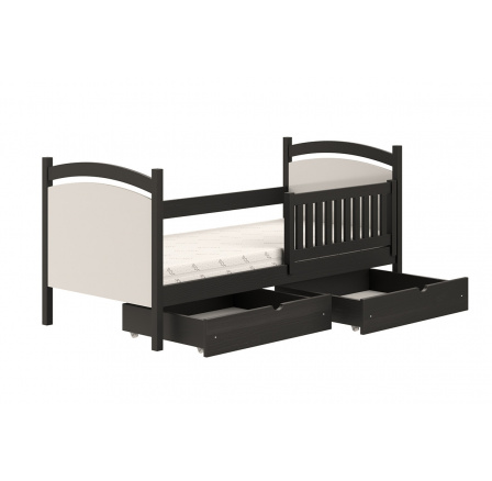 detská posteľ s tabuľou na vymazávanie Amely - farba čierna, rozmer 80x180