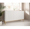 Komoda Nicole 150, biely mat / zlatá