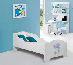 AMADIS BLUE BEAR 140x70 Biela posteľ s matracom