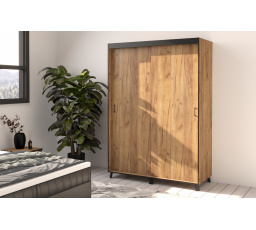 BERGAMO 150 Craft Gold+Black posuvná skriňa