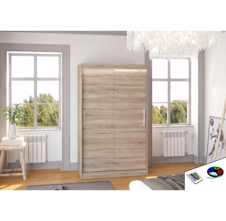 Posuvná skriňa s LED osvetlením COLLIN 120 Truffle+Truffle