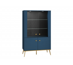 Vitrína MARINE 02, Tmavomodrá/Zlatá