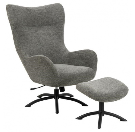 Kreslo s podnožkou Talgarth sivé