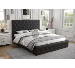 Posteľ ROMA - 200x200, Drevená, čierna eko koža