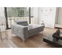 Sofa leňoška TOSCANIA 135 cm - sivá, pravá strana