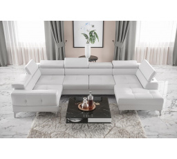 Rohová sedacia súprava TOSCANIA MAX I 170x350x185 cm - biela eko koža, ľavá