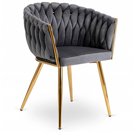 Stolička CAPI Sivá Pletená Zamatová