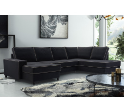 Rohová sedacia súprava v tvare L Olga čierna