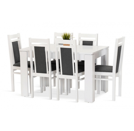 Jedálenský set Akord 6 biely/zelený Jedálenský set Akord 6 biely/zelený