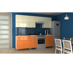 Kuchynská linka Korry MDR 240/180 vanilka/oranžový lesk