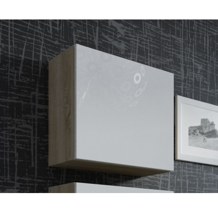 VIGO ŠTVORCOVÁ SKRINKA DUB SONOMA MATNÁ / BIELY LESK