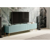 TV skrinka Nicole 200 cm - šalvia MDF / zlaté nohy