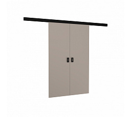 Drzwi przesuwne naścienne dwuskrzydłowe TOPPO 166 Kaszmir+Czarny