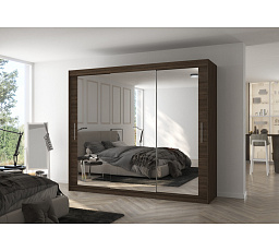Posuvná skriňa so zrkadlom CHESTER 250 Choco+Choco