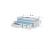 Dvojlôžko s bariérou TOMI 200x90 Grafit