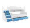 Poschodová posteľ MAX 3 Modrá 120 X 200