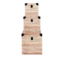 Sada 3 úložných boxov s efektom dreva