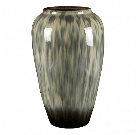 Váza keramická - zaoblená, 40 cm, šedá Váza keramická - zaoblená, 40 cm, šedá