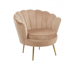 Kreslo velvet cappuccino /nohy zlaté/ LC-032-1