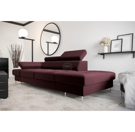 Sofa GALAXY II leňoška 235 cm - Odtiene bordovej, pravá strana