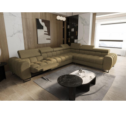 Rohová sedacia súprava ASPEN MAX, relax priemer 30x260 cm - olivová, pravá