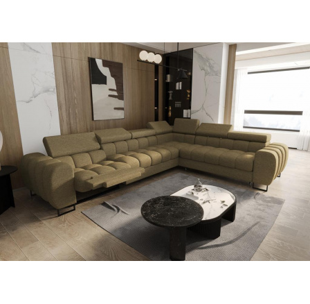 Rohová sedacia súprava ASPEN MAX, relax priemer 30x260 cm - olivová, pravá Rohová sedacia súprava ASPEN MAX, relax priemer 30x260 cm - olivová, pravá