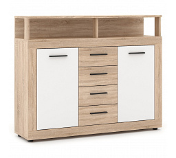 Komoda BLAGO MIDI B 119,5 cm Dub Sonoma/Biela