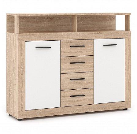 Komoda BLAGO MIDI B 119,5 cm Dub Sonoma/Biela