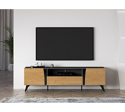 TV komoda TOSCANIA 06, dub Baltic Dune / čierny jaseň Portland