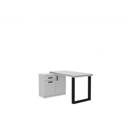 MAXIMUS 140 - písací stôl s komodou 2D1S vyšší, svetlosivý (140 MALTA LG DESK AND CHEST OF DRAWERS) (4 balenia) "LP" (K150)