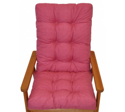 Vankúš pre záhradné kreslo s mašľou - látka malinový melír