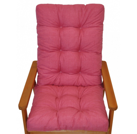 Vankúš pre záhradné kreslo s mašľou - látka malinový melír