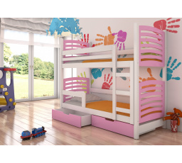 Manželská posteľ s matracom OSUNA White+Pink