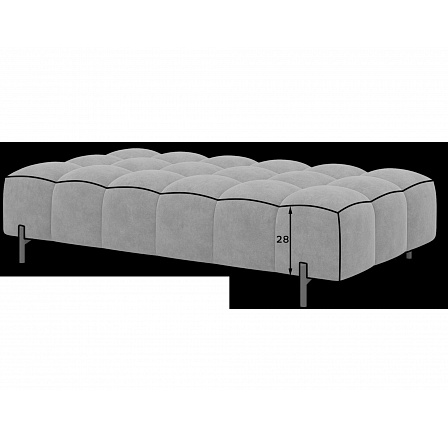 Ferivo prešívaný puf na nožičkách, biely bouclé Royal 01 137x37 Ferivo prešívaný puf na nožičkách, biely bouclé Royal 01 137x37