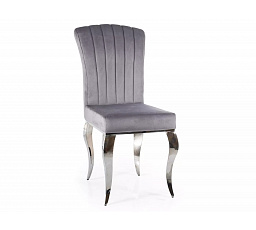 Jedálenská stolička PRINCE, sivý Aksamit 195/chróm