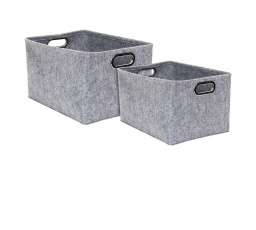 Sada 2 filcových krabíc obdĺžnikové sivé