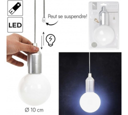 Lampa wisząca żarówka srebrna L