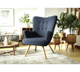 Kreslo ušiak FLORI G77 modrá - rýchle odoslanie