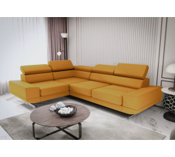 Rohová sedacia súprava MILANO II prírodná koža žltá - rýchle dodanie