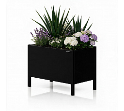 Kryt na kvetináč kovový veľký čierny: DAISY 500 x 400 x 300 mm