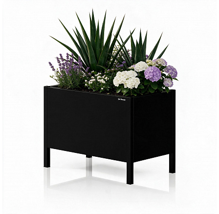 Kryt na kvetináč kovový veľký čierny: DAISY 500 x 400 x 300 mm