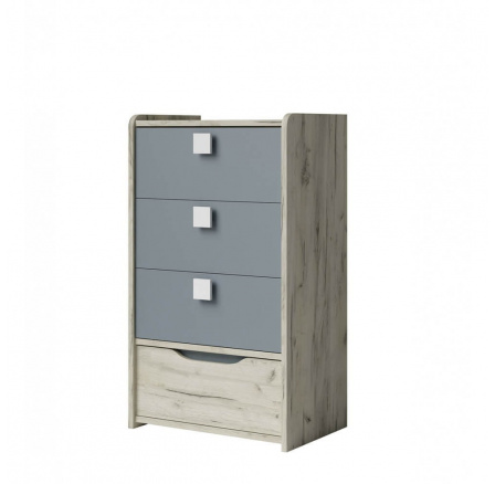 Komoda SMILE 4s 05, Craft biela / sivá