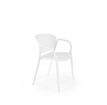 Jedálenská stolička stohovateľná K491, biela