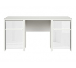 Písací stôl KASPIAN BIU2D2S/160 biely/biely lesk