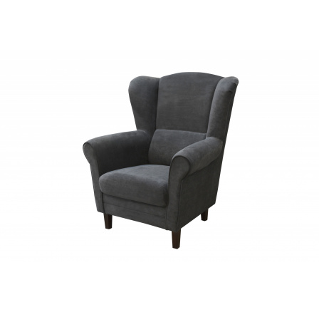 KLIPOS (CLIP) - kreslo látka R96 tmavosivá, nohy tmavý orech kolekcia "FN" (K250)