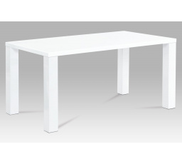 Jedálenský stôl 160x90x76 cm, biely vysoký lesk