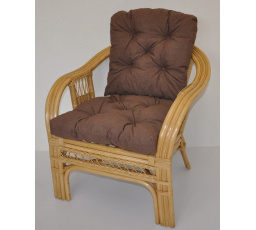 Ratanové kreslo Rio De Janeiro medové - poťah hnedý melír